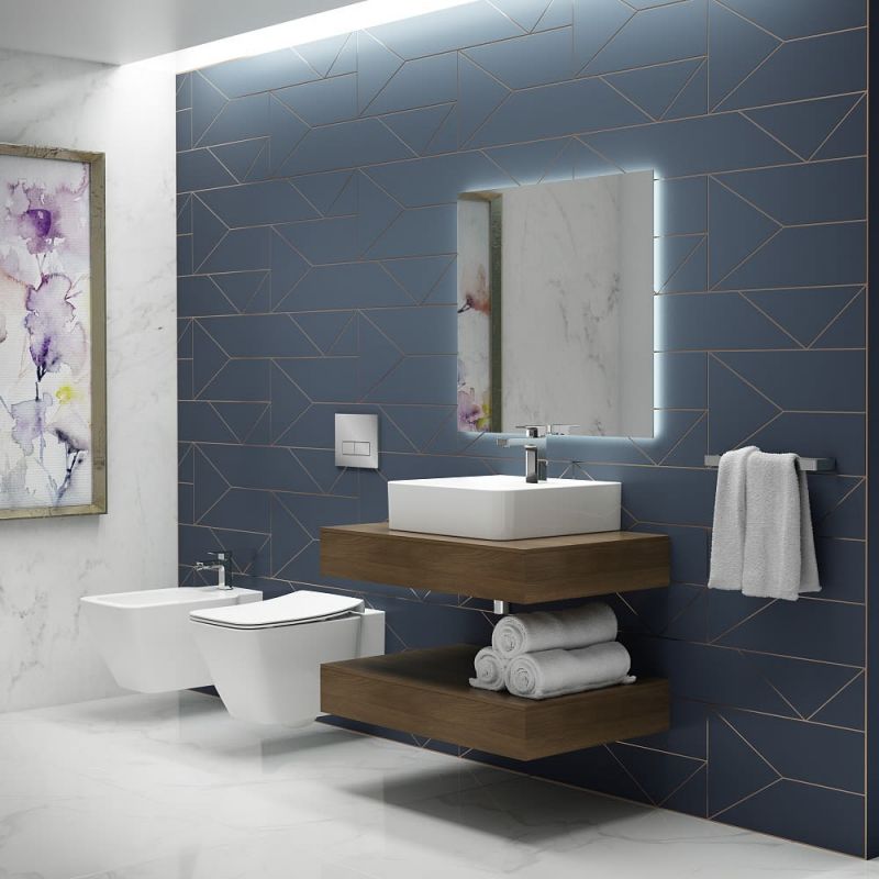 OGLINDA CU  LUMINA AMBIENTALA PE 4 LATURI 70X70 LED 29.7W SISTEM ANTI-ABURIRE